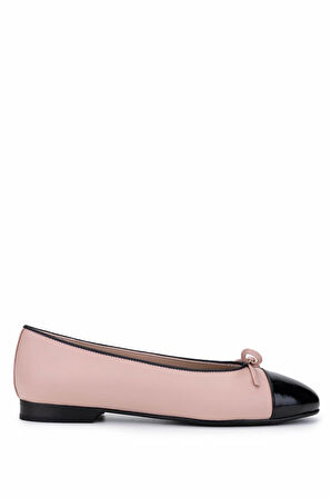 Tamer Tanca Kadın Hakiki Deri Siyah Rugan/Pudra Babet Ayakkabı 820 630 BN AYK Y25 SYH RGN/PUDRA