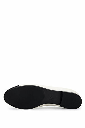 Tamer Tanca Kadın Hakiki Deri Siyah Rugan/Bej Babet Ayakkabı 820 630 BN AYK Y25 SYH RGN/BEJ