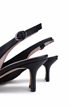 Tamer Tanca Kadın Hakiki Deri Siyah Deri Topuklu Ayakkabı 820 872 BN AYK Y25 SIYAH DR