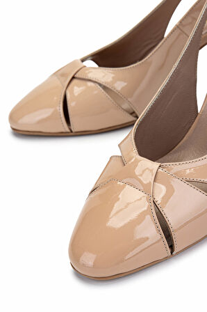 Tamer Tanca Kadın Hakiki Deri Bej Topuklu Ayakkabı 820 958 BN AYK Y25 NUDE RGN