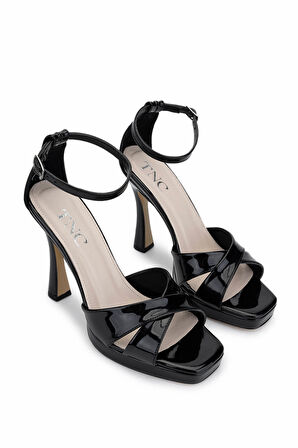 Tamer Tanca Kadın Vegan Siyah Rugan Topuklu Ayakkabı 1131 309 BN AYK Y25 SIYAH RGN