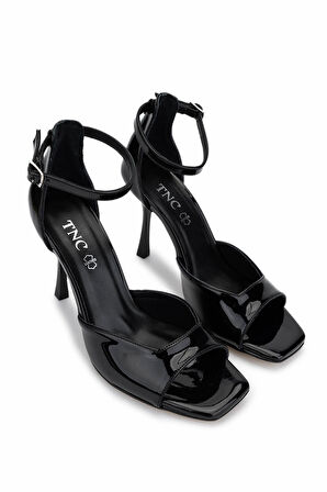 Tamer Tanca Kadın Vegan Siyah Rugan Topuklu Ayakkabı 828 8511 BN AYK Y25 SIYAH RGN