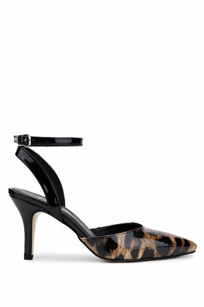 Tamer Tanca Kadın Vegan Leopar Topuklu Ayakkabı 828 8499 BN AYK Y25 LEOPAR