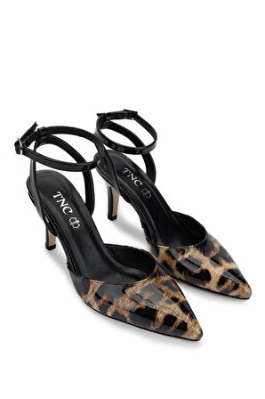 Tamer Tanca Kadın Vegan Leopar Topuklu Ayakkabı 828 8499 BN AYK Y25 LEOPAR
