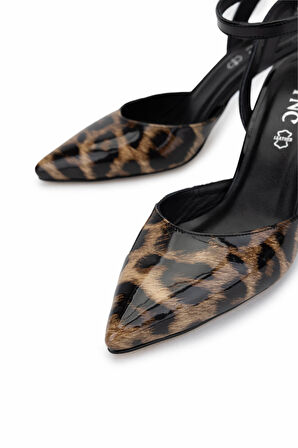 Tamer Tanca Kadın Vegan Leopar Topuklu Ayakkabı 828 8499 BN AYK Y25 LEOPAR