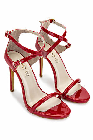 Tamer Tanca Kadın Vegan Kırmızı Rugan Topuklu Ayakkabı 828 8505 BN AYK Y25 KIRMIZI RGN