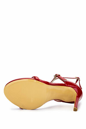 Tamer Tanca Kadın Vegan Kırmızı Rugan Topuklu Ayakkabı 828 8505 BN AYK Y25 KIRMIZI RGN