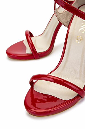 Tamer Tanca Kadın Vegan Kırmızı Rugan Topuklu Ayakkabı 828 8505 BN AYK Y25 KIRMIZI RGN