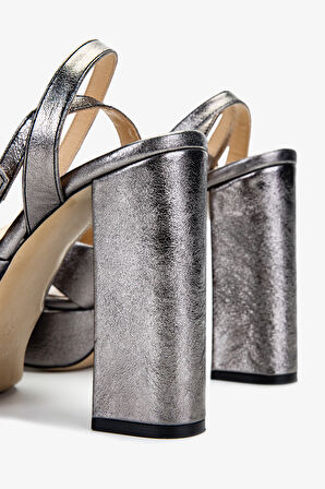 Valmenti Kadın Hakiki Deri Gri Topuklu Ayakkabı 1132 1002 BN AYK Y25 ANTRASIT