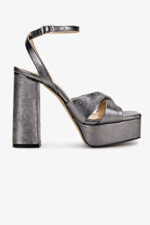 Valmenti Kadın Hakiki Deri Gri Topuklu Ayakkabı 1132 1002 BN AYK Y25 ANTRASIT