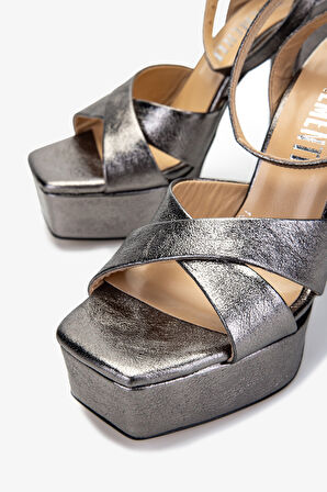 Valmenti Kadın Hakiki Deri Gri Topuklu Ayakkabı 1132 1002 BN AYK Y25 ANTRASIT