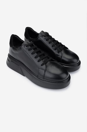 Valmenti Erkek Hakiki Deri Sneakers & Spor Ayakkabı 771 35110 ERK AYK Y25 SIYAH DR/SYH
