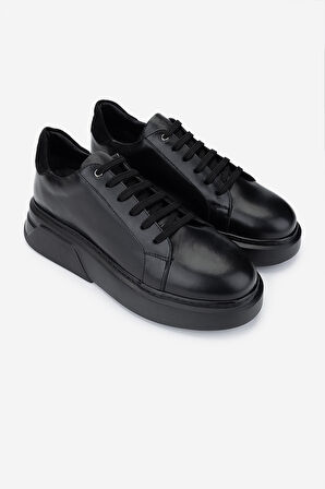 Valmenti Erkek Hakiki Deri Sneakers & Spor Ayakkabı 771 35110 ERK AYK Y25 SIYAH DR/SYH