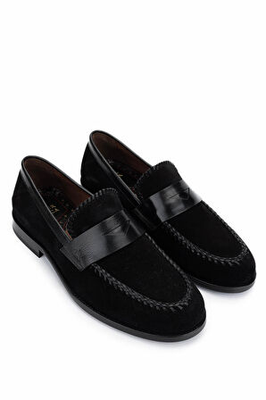 Tamer Tanca Erkek Hakiki Deri Siyah Süet Klasik Ayakkabı 477 72401 ERK AYK Y25 SIYAH SUET