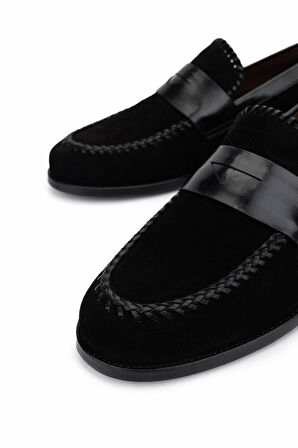 Tamer Tanca Erkek Hakiki Deri Siyah Süet Klasik Ayakkabı 477 72401 ERK AYK Y25 SIYAH SUET