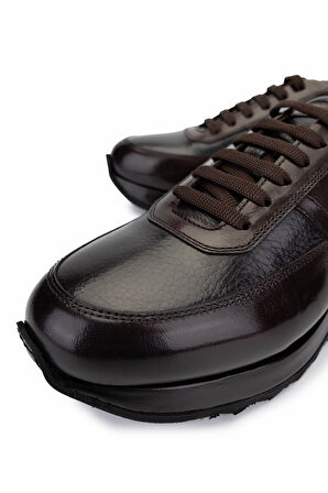 Tamer Tanca Erkek Hakiki Deri Kahverengi Sneakers & Spor Ayakkabı 477 49482 ERK AYK Y25 KAHVE