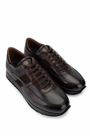 Tamer Tanca Erkek Hakiki Deri Kahverengi Sneakers & Spor Ayakkabı 477 49482 ERK AYK Y25 KAHVE