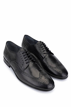 Tamer Tanca Erkek Hakiki Deri Siyah Klasik Ayakkabı 987 126 ERK AYK SK24-25 SIYAH