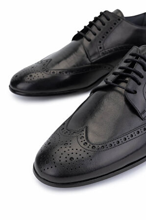 Tamer Tanca Erkek Hakiki Deri Siyah Klasik Ayakkabı 987 126 ERK AYK SK24-25 SIYAH