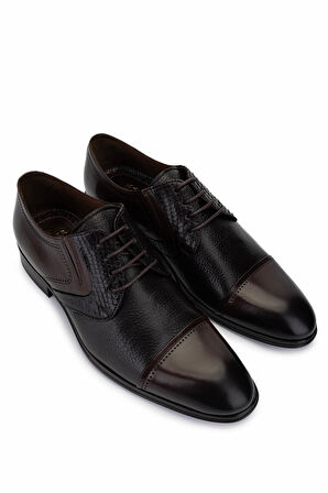 Tamer Tanca Erkek Hakiki Deri Kahverengi Klasik Ayakkabı 477 32724-Y ERK AYK Y25 KAHVE