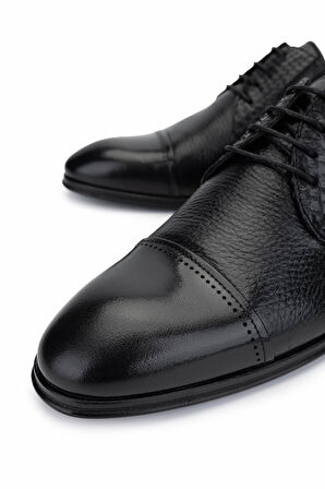 Tamer Tanca Erkek Hakiki Deri Siyah Klasik Ayakkabı 477 32724-Y ERK AYK Y25 SIYAH