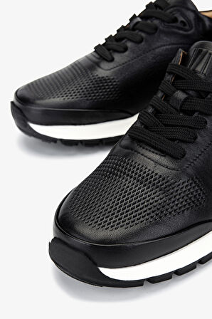 Valmenti Erkek Hakiki Deri Siyah Deri Sneakers & Spor Ayakkabı 233 5145 ERK AYK Y25 SIYAH DR