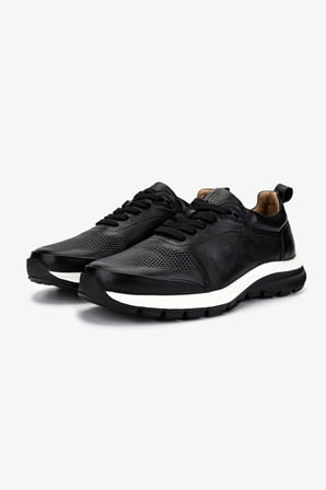 Valmenti Erkek Hakiki Deri Siyah Deri Sneakers & Spor Ayakkabı 233 5145 ERK AYK Y25 SIYAH DR