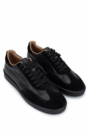 Tamer Tanca Erkek Hakiki Deri Siyah Sneakers & Spor Ayakkabı 233 5100 ERK AYK Y25 SIYAH DR/SUET