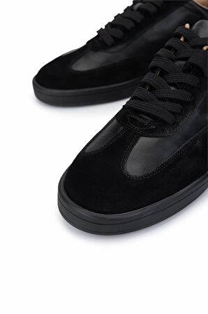 Tamer Tanca Erkek Hakiki Deri Siyah Sneakers & Spor Ayakkabı 233 5100 ERK AYK Y25 SIYAH DR/SUET