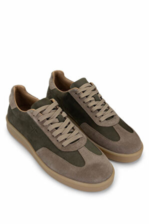 Tamer Tanca Erkek Hakiki Deri Haki Sneakers & Spor Ayakkabı 233 5100 ERK AYK Y25 HAKI DR/VZN SUET