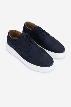 Valmenti Erkek Hakiki Deri Lacivert Nubuk Sneakers & Spor Ayakkabı 871 1207 ERK ERK Y25 LACI NBK