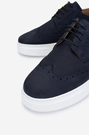 Valmenti Erkek Hakiki Deri Lacivert Nubuk Sneakers & Spor Ayakkabı 871 1207 ERK ERK Y25 LACI NBK