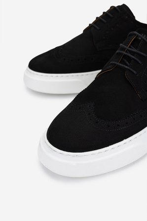 Valmenti Erkek Hakiki Deri Siyah Nubuk Sneakers & Spor Ayakkabı 871 1207 ERK ERK Y25 SIYAH NBK