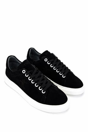 Tamer Tanca Erkek Hakiki Deri Siyah Süet Sneakers & Spor Ayakkabı 04 4502-42 ERK AYK Y25 SIYAH SUET