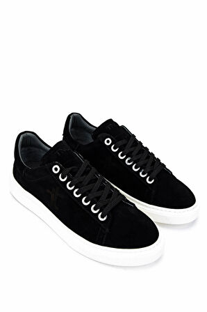Tamer Tanca Erkek Hakiki Deri Siyah Süet Sneakers & Spor Ayakkabı 04 4502-42 ERK AYK Y25 SIYAH SUET