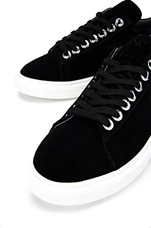 Tamer Tanca Erkek Hakiki Deri Siyah Süet Sneakers & Spor Ayakkabı 04 4502-42 ERK AYK Y25 SIYAH SUET