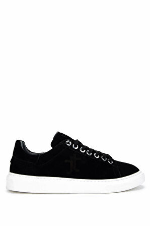 Tamer Tanca Erkek Hakiki Deri Siyah Süet Sneakers & Spor Ayakkabı 04 4502-42 ERK AYK Y25 SIYAH SUET