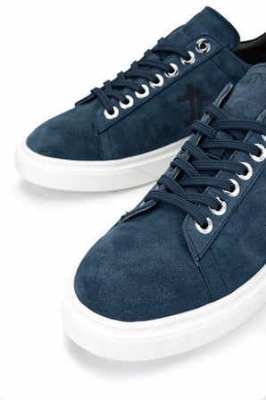 Tamer Tanca Erkek Hakiki Deri Mavi Sneakers & Spor Ayakkabı 04 4502-42 ERK AYK Y25 KOT MAVI SUET