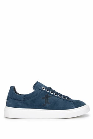 Tamer Tanca Erkek Hakiki Deri Mavi Sneakers & Spor Ayakkabı 04 4502-42 ERK AYK Y25 KOT MAVI SUET