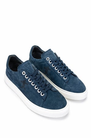 Tamer Tanca Erkek Hakiki Deri Mavi Sneakers & Spor Ayakkabı 04 4502-42 ERK AYK Y25 KOT MAVI SUET