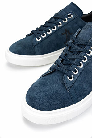 Tamer Tanca Erkek Hakiki Deri Mavi Sneakers & Spor Ayakkabı 04 4502-42 ERK AYK Y25 KOT MAVI SUET