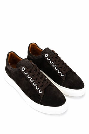 Tamer Tanca Erkek Hakiki Deri Kahverengi Süet Sneakers & Spor Ayakkabı 04 4502-42 ERK AYK Y25 KAHVE SUET