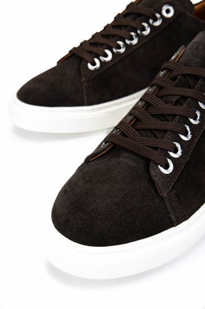 Tamer Tanca Erkek Hakiki Deri Kahverengi Süet Sneakers & Spor Ayakkabı 04 4502-42 ERK AYK Y25 KAHVE SUET
