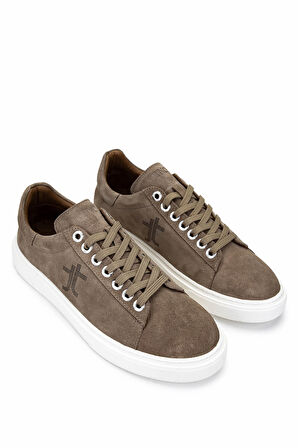 Tamer Tanca Erkek Hakiki Deri Bej Süet Sneakers & Spor Ayakkabı 04 4502-42 ERK AYK Y25 BEJ SUET