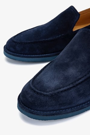 Valmenti Erkek Hakiki Deri Lacivert Süet Loafer Ayakkabı 325 2373-3 ERK AYK Y25 LACI SUET
