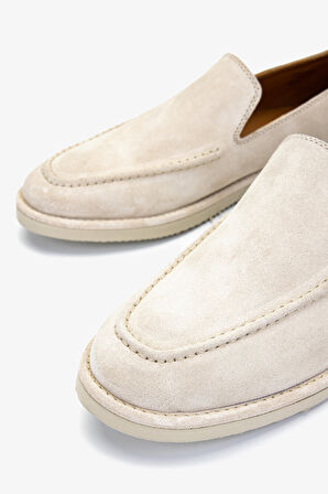 Valmenti Erkek Hakiki Deri Bej Süet Loafer Ayakkabı 325 2373-3 ERK AYK Y25 BEJ SUET