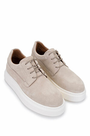 Tamer Tanca Erkek Hakiki Deri Bej Süet Casual Ayakkabı 325 2295-8 ERK AYK Y25 BEJ SUET