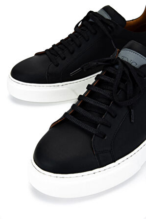 Tamer Tanca Erkek Hakiki Deri Siyah Sneakers & Spor Ayakkabı 1133 AN-01 ERK AYK Y25 SIYAH ZUMA