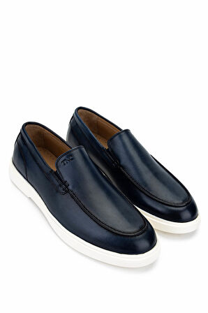 Tamer Tanca Erkek Hakiki Deri Lacivert Loafer Ayakkabı 233 5222 ERK AYK Y25 LACI ALKL