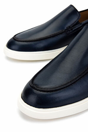 Tamer Tanca Erkek Hakiki Deri Lacivert Loafer Ayakkabı 233 5222 ERK AYK Y25 LACI ALKL